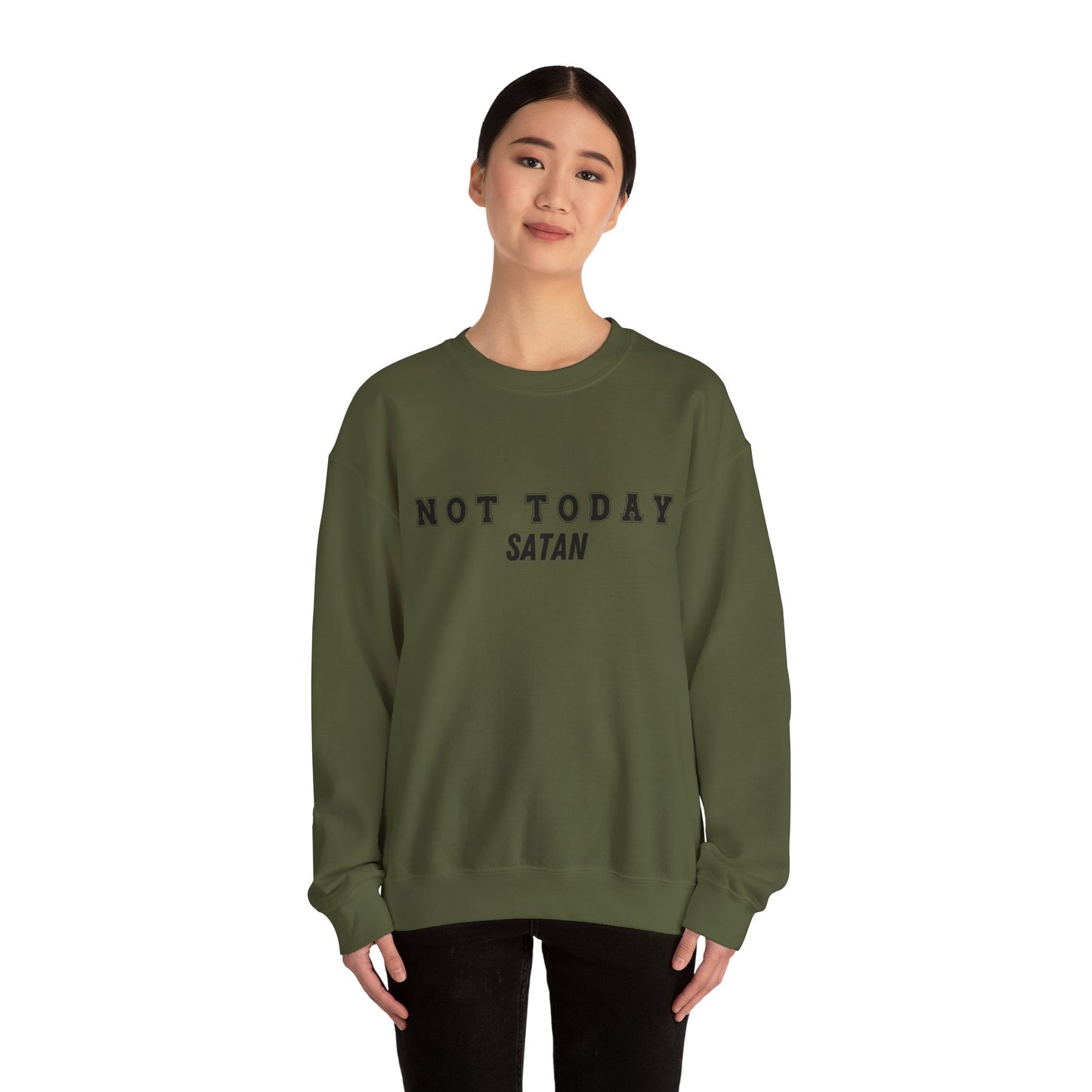 Not Today Satan Heavy Blend™ Crewneck Sweatshirt